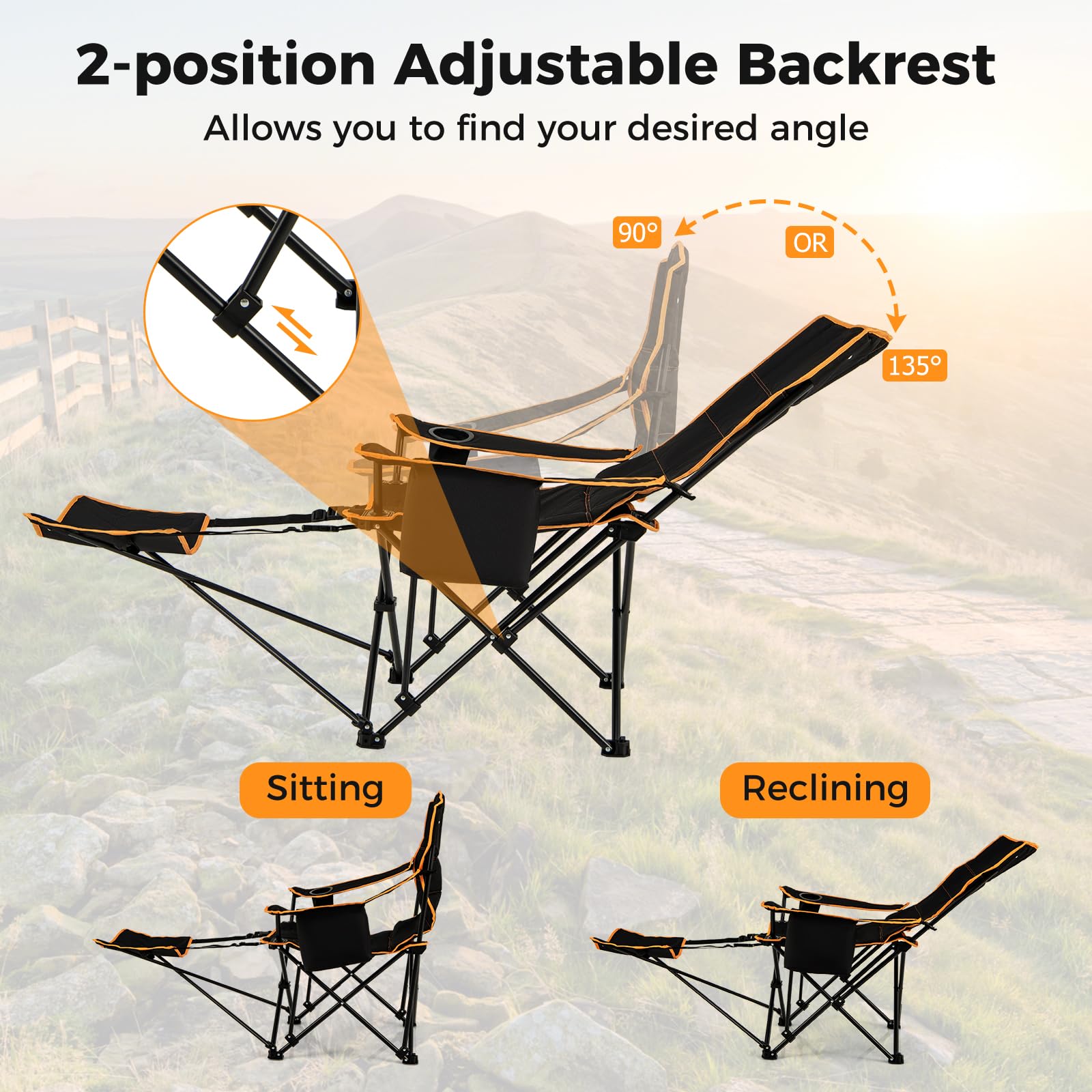 Vind campingstoel met voetensteun op - maart 2026 Campingstoelen of krukjes nodig? | Decathlon.nl KOMFOTTEU Campingstoel, Inklapbaar, Voor 2 Personen, Visstoel Met Ontdek de beste opvouwbare campingstoelen van 2025