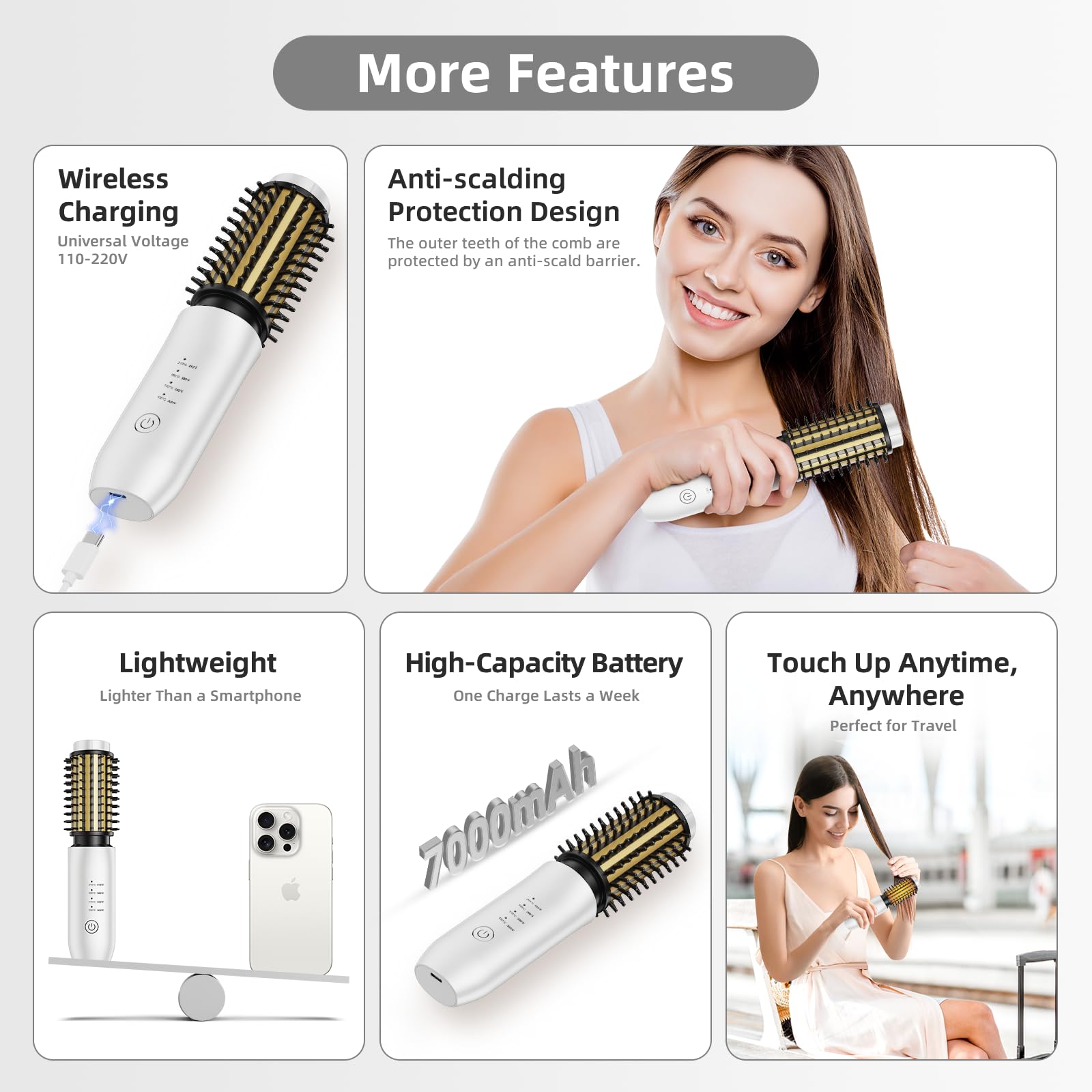 care rise BRUSH IRON 200°C Amazon.com : Ionic Hair Straightener Brush by COOLKESI, 30s Fast