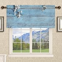 Vista 34 de Cortina cenefa, patrón japonés floral, cortinas de cocina, con bolsillo para cortina, cenefa de tratamiento para ventana de baño, 42 x 18 pulgadas