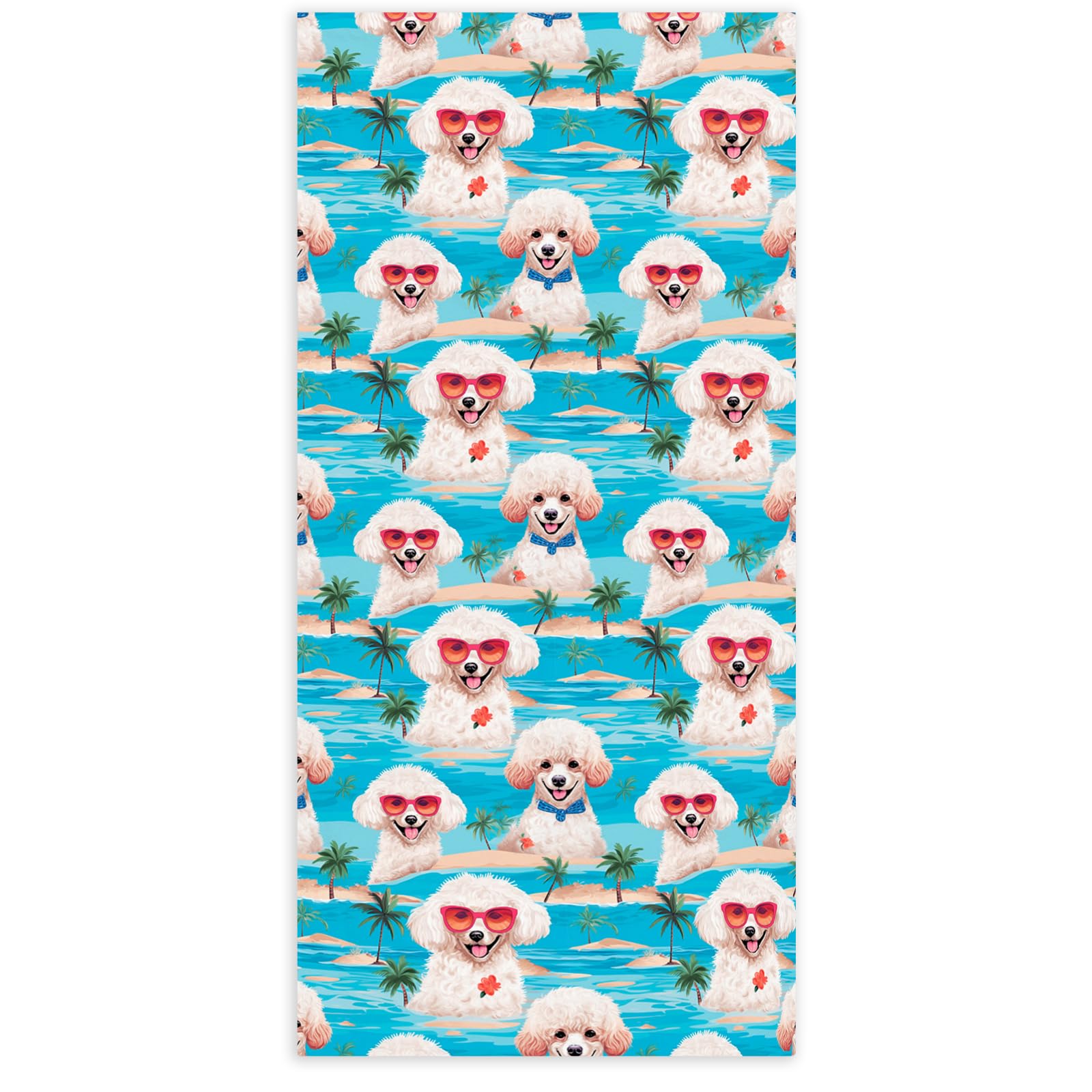 KSDUT Cute Poodle Gifts Beach Towel - Puppy Cute Animal Dog Pool Towels Microfiber Absorb Water Travel Towels 60x30 Inches for Bathroom Kitchen Gym, Dog Mom Gifts for Dog Lovers
