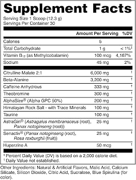 Bucked Up - استيقظ - HIGH STIM قبل تجريب - أفضل تذوق - التركيز Nootropic، مضخة، قوة، 30 حصص (التوت الأزرق)