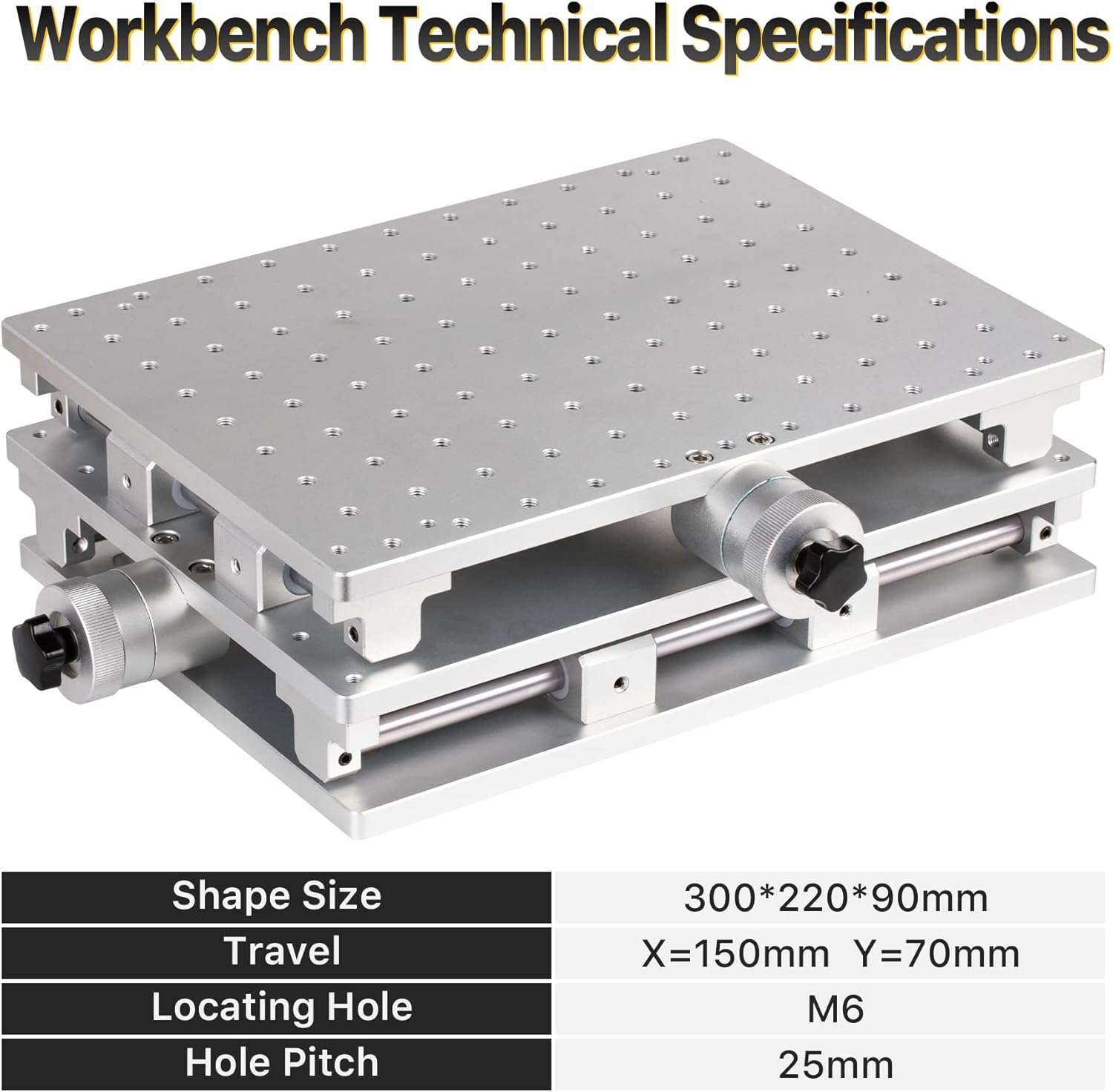 Cloudray 2 Axis Moving Workbench 2D Work Table XY Adjustable Manual Linear Stage for CNC Fiber Laser Engravers(Model B Stroke X150 Y70)