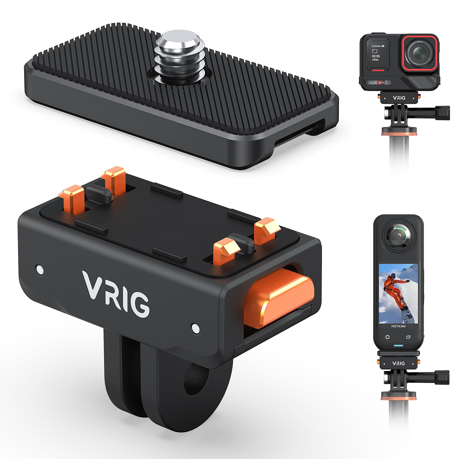Amazon | VRIG Insta360 Ace Pro2用クイックリリースマウント 1/4ネジ