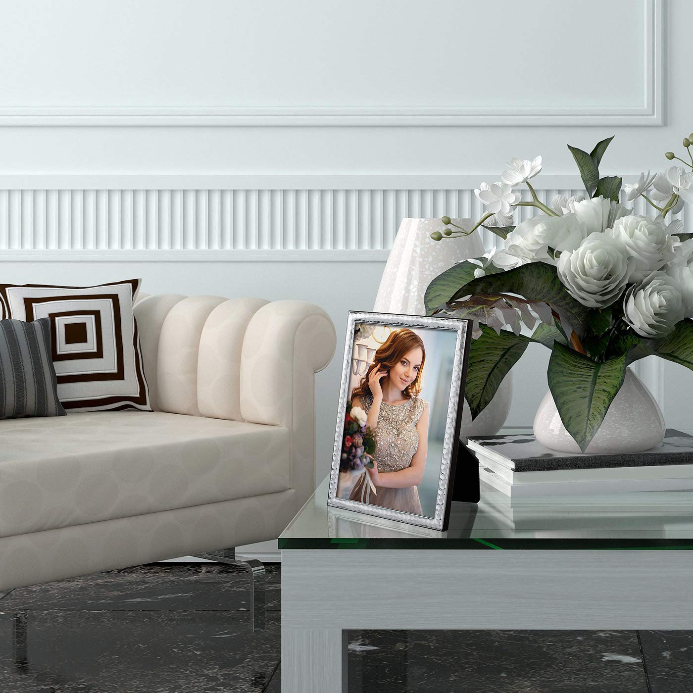 zep srl Cornice VOLTERRA da Tavolo in Silver Plated per foto 9X13