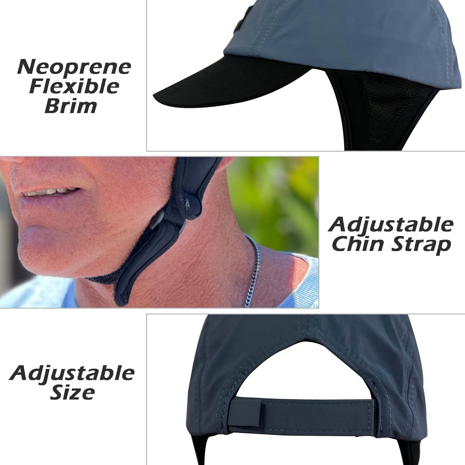 Malo’o Watersports Hat, Adjustable Performance Surf Cap for Swimming, Duck Diving & Paddling, Lightweight Quick-Dry Sun Hat - Image 4