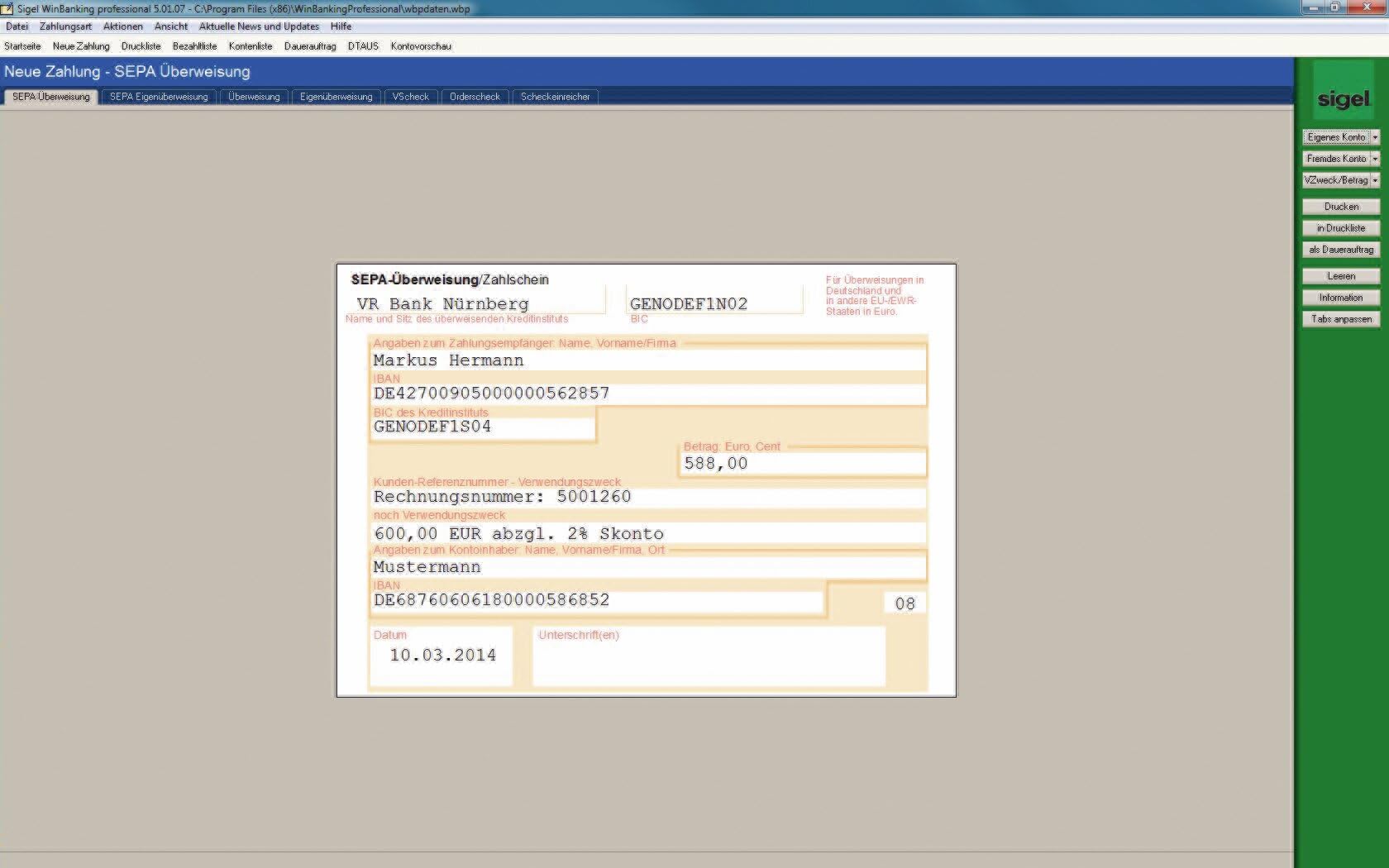 SIGEL SW235 WinBanking Professional, Software für Bankformular-Management, SEPA, CD inkl. 60 Bankformulare