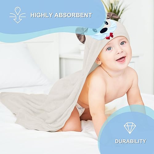 Miniatura 4 de YOYOO Toalla de baño de bambú prémium para bebé, toallas con capucha hipoalergénicas y orgánicas ultra suaves para bebés, esenciales para recién