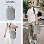 Étui de Transport Rigide Compatible avec Oculus Meta Quest 3/3S, Étui de Transport pour Casque VR Sangle Élite et Accessoires de Contrôleur, Sac de Stockage de Voyage en Coque Rigide (Gris)