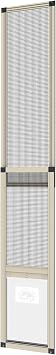 Hakuna Pets V2 Patio Pet Door Screen Insert Panel for Sliding Doors, Fits Door Track Min Ht 62.99" to Max Ht 84.25",UV Resistant Mesh, Locking Magnetic Dog Door, Easy Install and Removal,Large,Cream