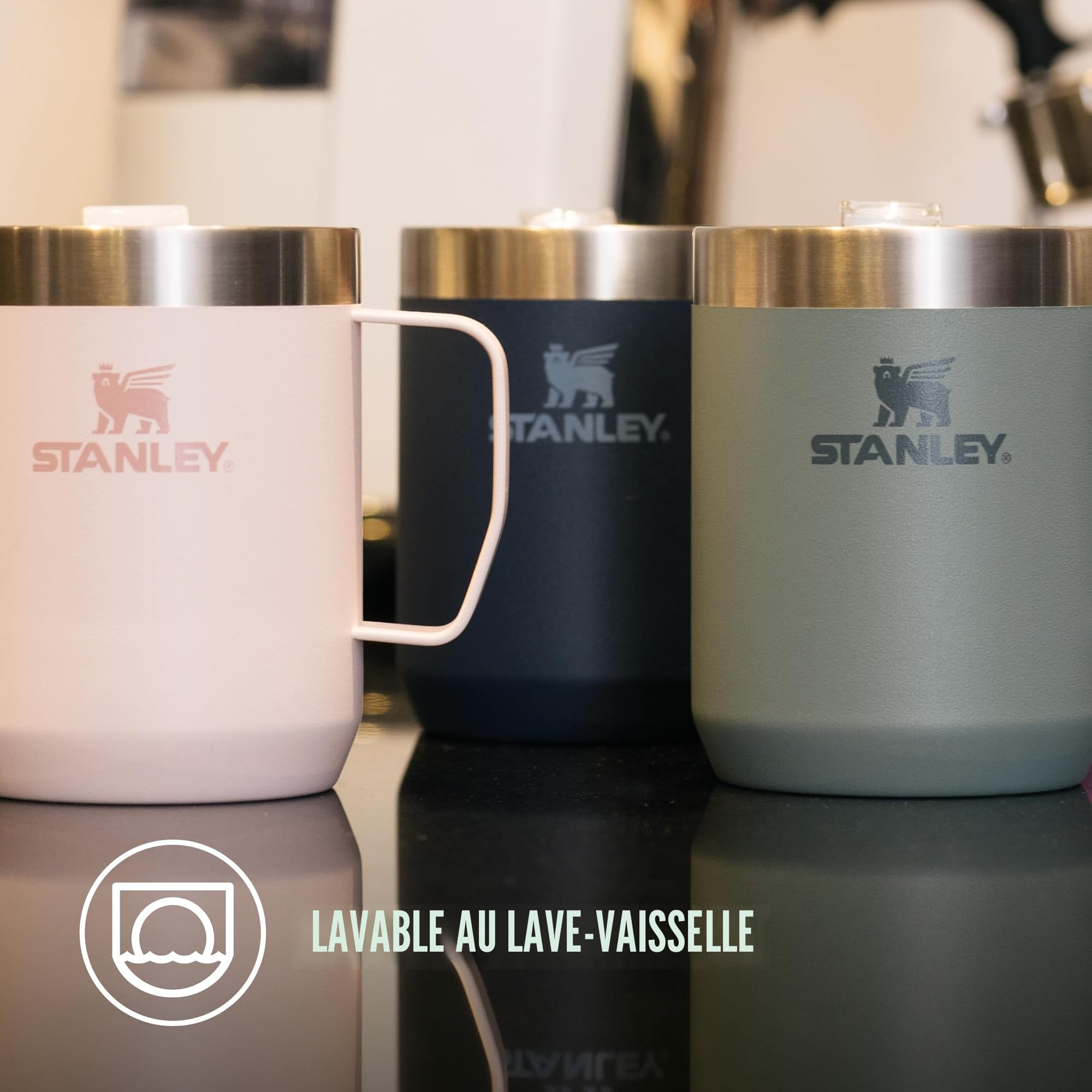 STANLEY Classic Legendary Camp Mug Isotherme 0.23L - Garde 1 Heures à Chaud - 2 Heures à Froid - Lavable au Lave-Vaisselle - Sans BPA - Thermos Café - Gobelet Cafe - Tasse Isotherme - Navy