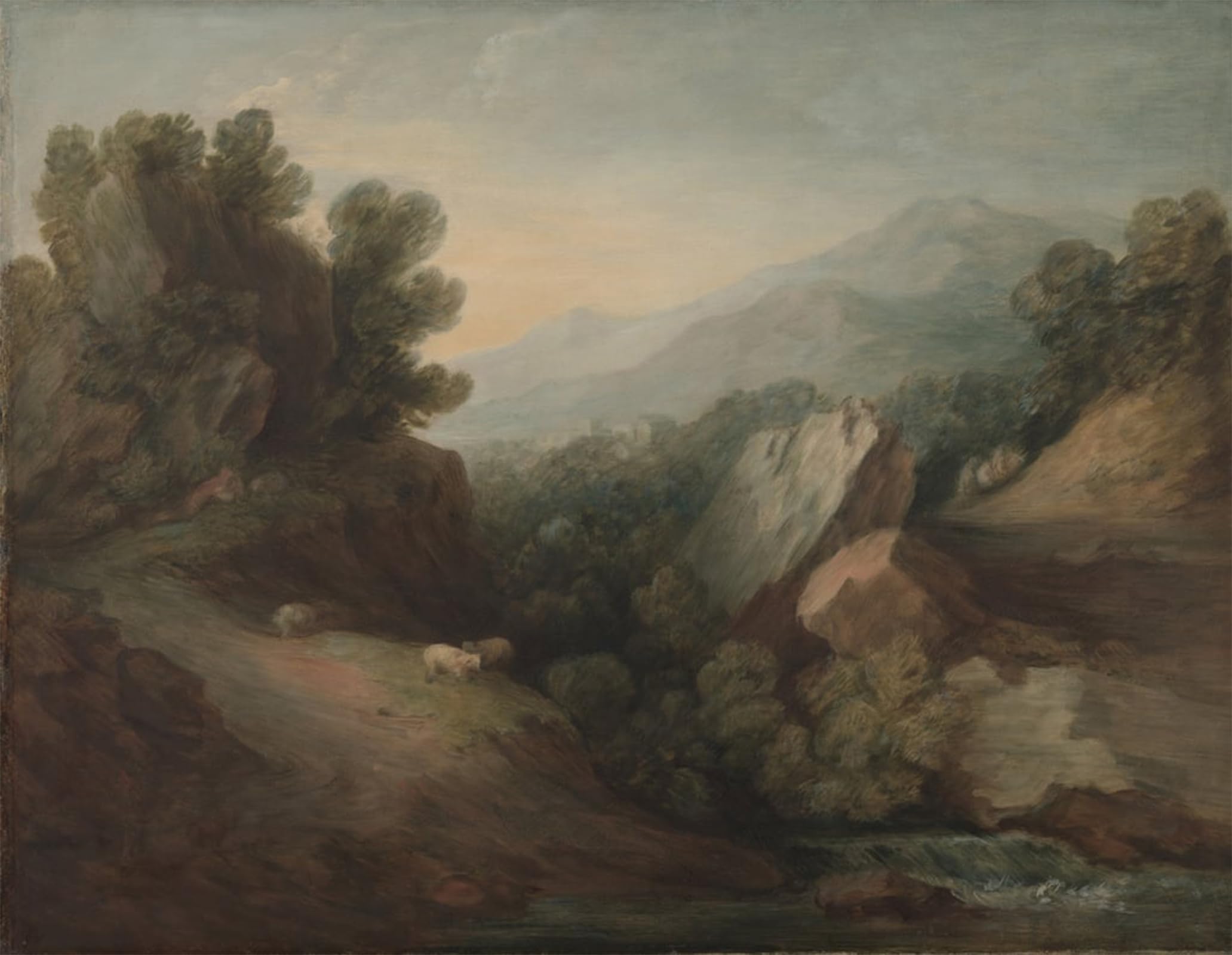 Affiche toile paysage boisé impression d'affiches Gainsborough 60x90cm