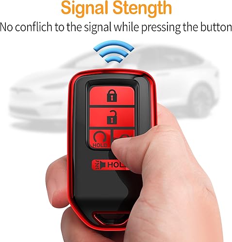 Miniatura 5 de Sindeda for Honda Key fob Cover with Leather Keychain,Soft TPU Full Cover Protection,Key fob case Compatible Honda Accord Civic CRV Pilot Odyssey