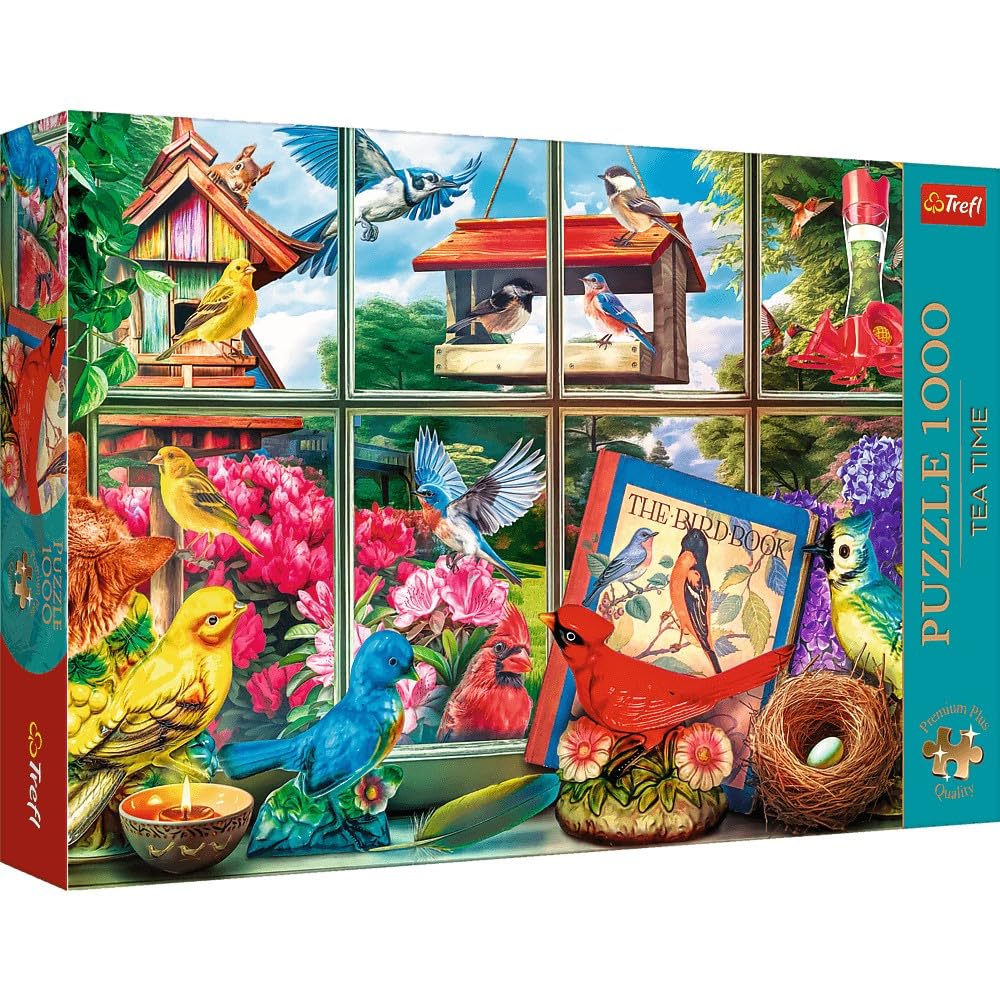 Trefl Premium Plus Quality - Tea Time Puzzle - The World of Birds - 1000 Pieces, Series of Painted Nostalgic Images, Perfectly Matching Tiles, for Adults and Children from 12 Years