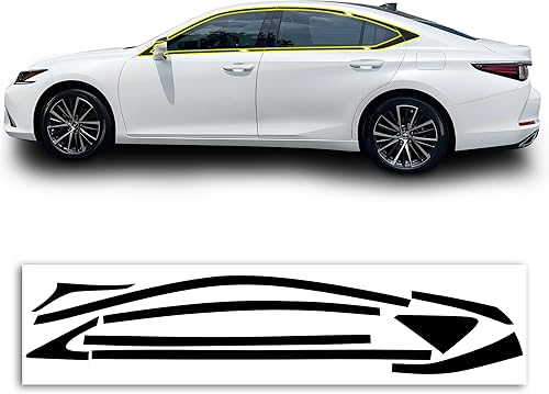 BOGAR TECH DESIGNS Adhesivo de vinilo de repuesto para ventana lateral cromada compatible con Lexus ES 2019-2023, negro brillante