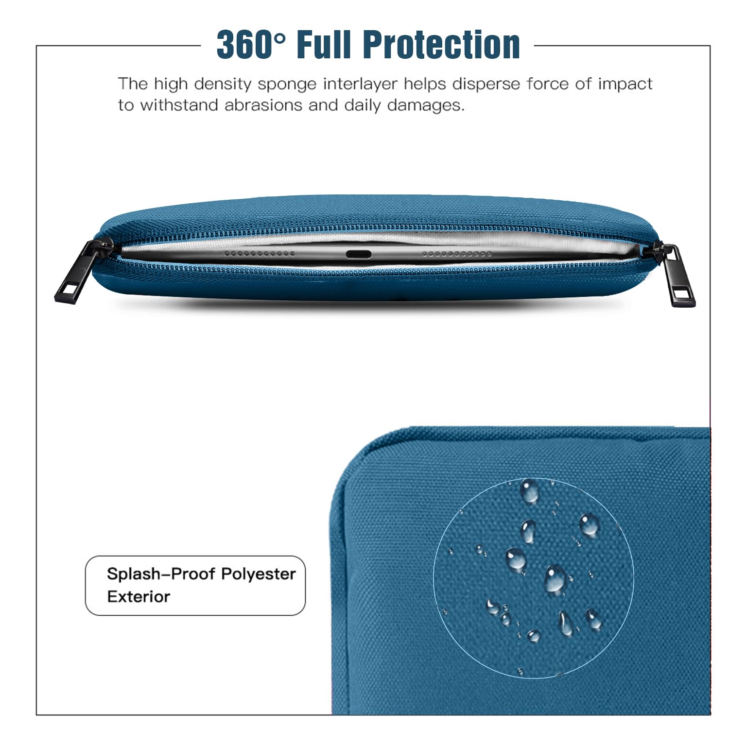 TiMOVO 9-11" Tablet Sleeve Bag, Peacock | Fit iPad 11" A16 2025 / 10.9"/10.2" / Air 11" 5/4 Gen / Galaxy Tab A9+/A11Plus 11", Fit Smart Keyboard