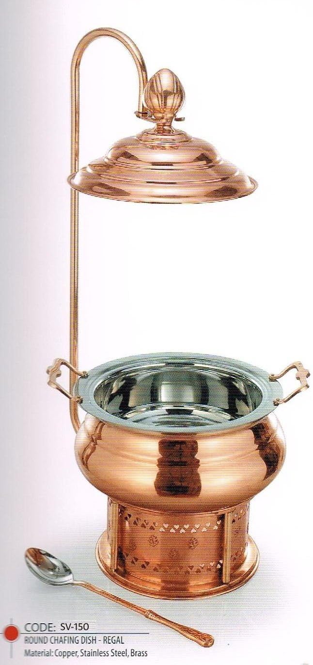 Svocan Handicrafts 4 Liter Royal Copper Chaffing Dish Restaurant Food Warmer Serving Utensil