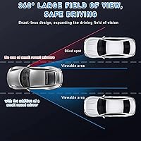 Vista 4 de 2 espejos de punto ciego, espejo retrovisor lateral redondo de vidrio HD sin marco, espejo retrovisor convexo de gran angular ajustable de 360°