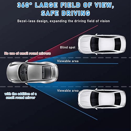 Miniatura 4 de 2 espejos de punto ciego, espejo retrovisor lateral redondo de vidrio HD sin marco, espejo retrovisor convexo de gran angular ajustable de 360,