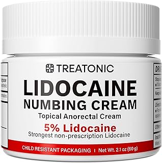 5% Lidocaine Topical Numbing Cream: Maximum Strength Topical Anesthetic Numb Cream for Pain Relief, Itching, Burning, Soreness, Hemorrhoid - Fast Acting & Long Lasting Numbing Formulation - 2.1 oz