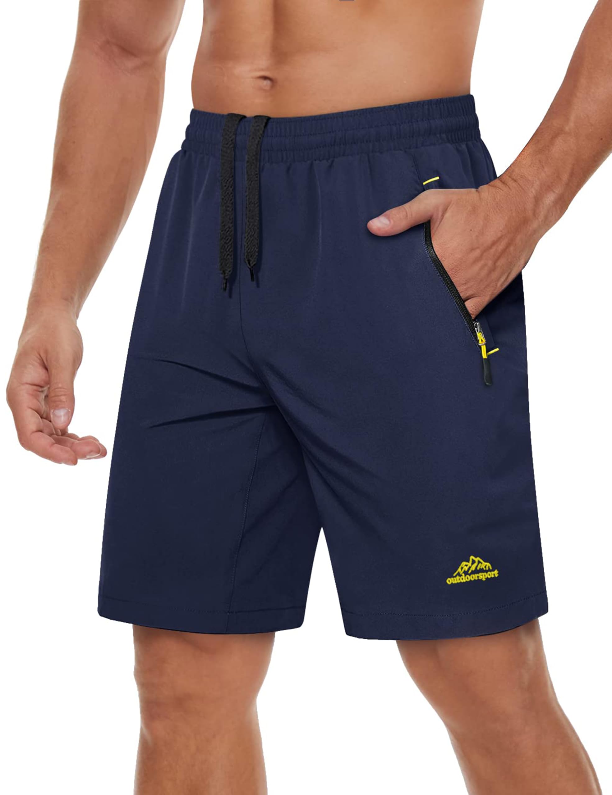TACVASEN Men's Quick-Drying Training Shorts, Running Shorts, Breathable Sports Shorts with Zip Pockets — view 14