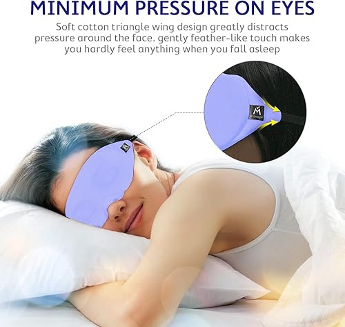 Miniatura 5 de Mavogel Antifaz de algodón para dormir  Máscara de dormir transpirable con bloqueo de luz, suave y cómoda para hombres y mujeres, cubierta de ojos