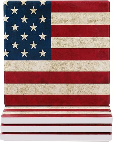 Miniatura 8 de wonlex Posavasos de cerámica absorbentes para bebidas, posavasos con parte trasera de corcho para familiares y amigos, paquete de 4 (cuadrado -