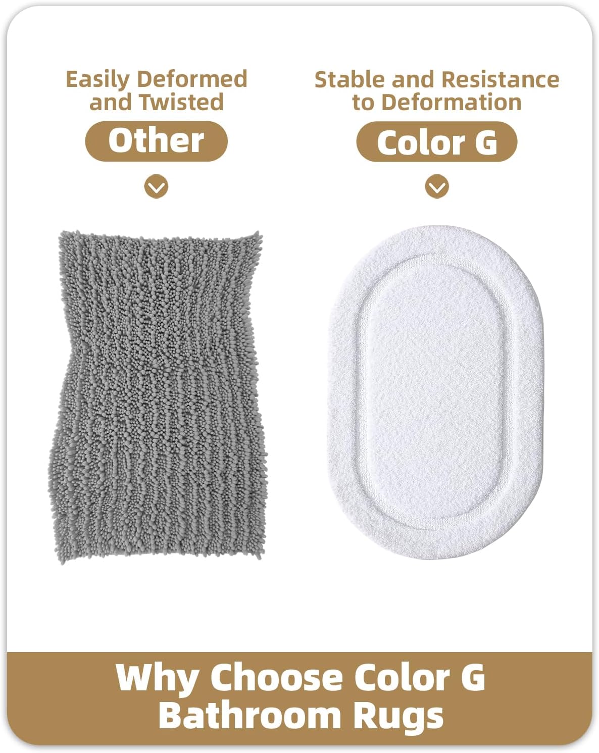 Color&Geometry White Bathroom Rugs, Non Slip, Absorbent, Soft, Washable, Thick Bath Mat, 19"x31" Small Bath Rug Bath Mats for Bathroom Floor, Shower, Sink, Vanity - Image 7