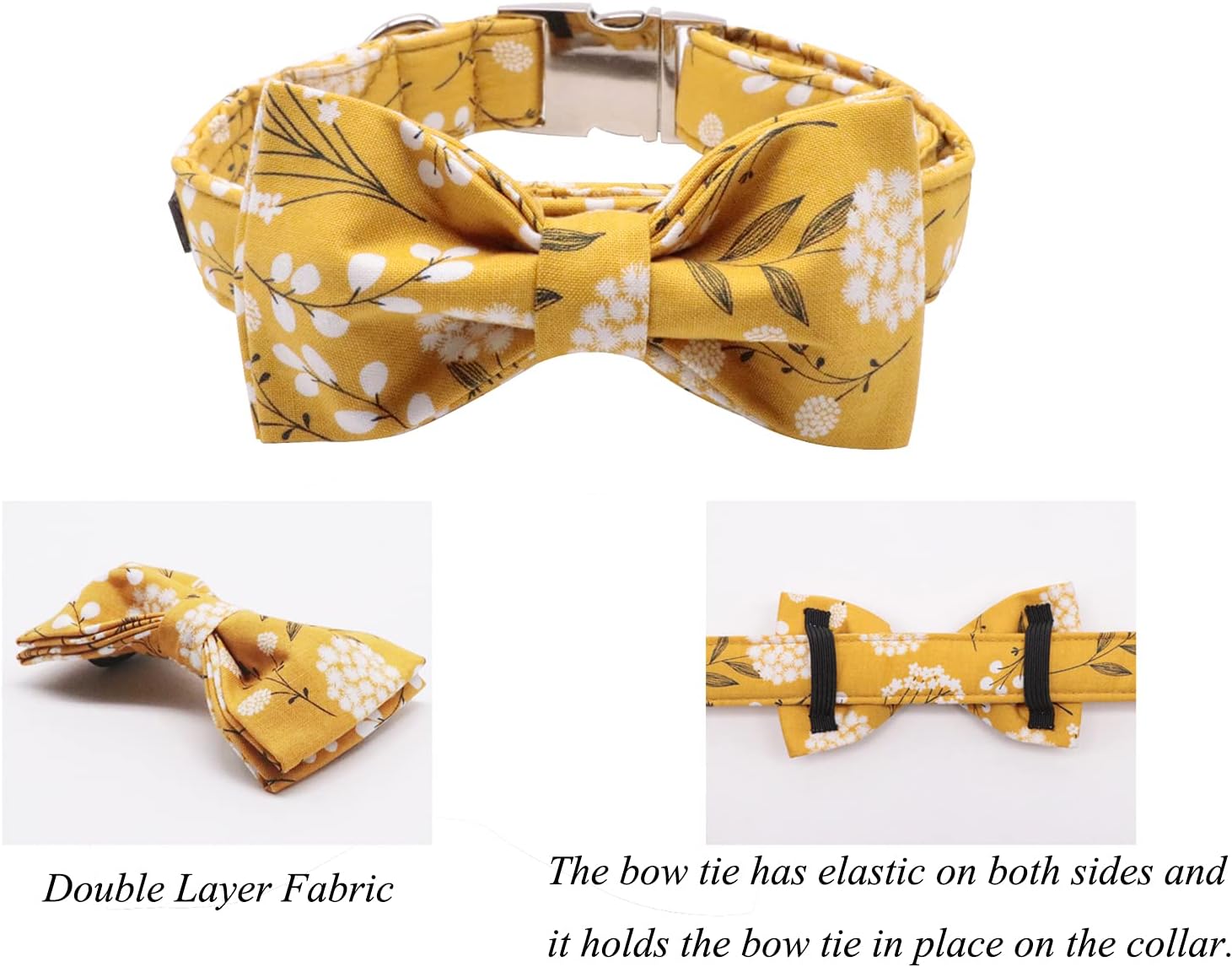Lionet Paws Dog Collar with Bowtie, Durable Adjustable and Comfortable Cotton Collar for XX-Small Dogs and Cats Girl, Neck 18-28cm - Image 4