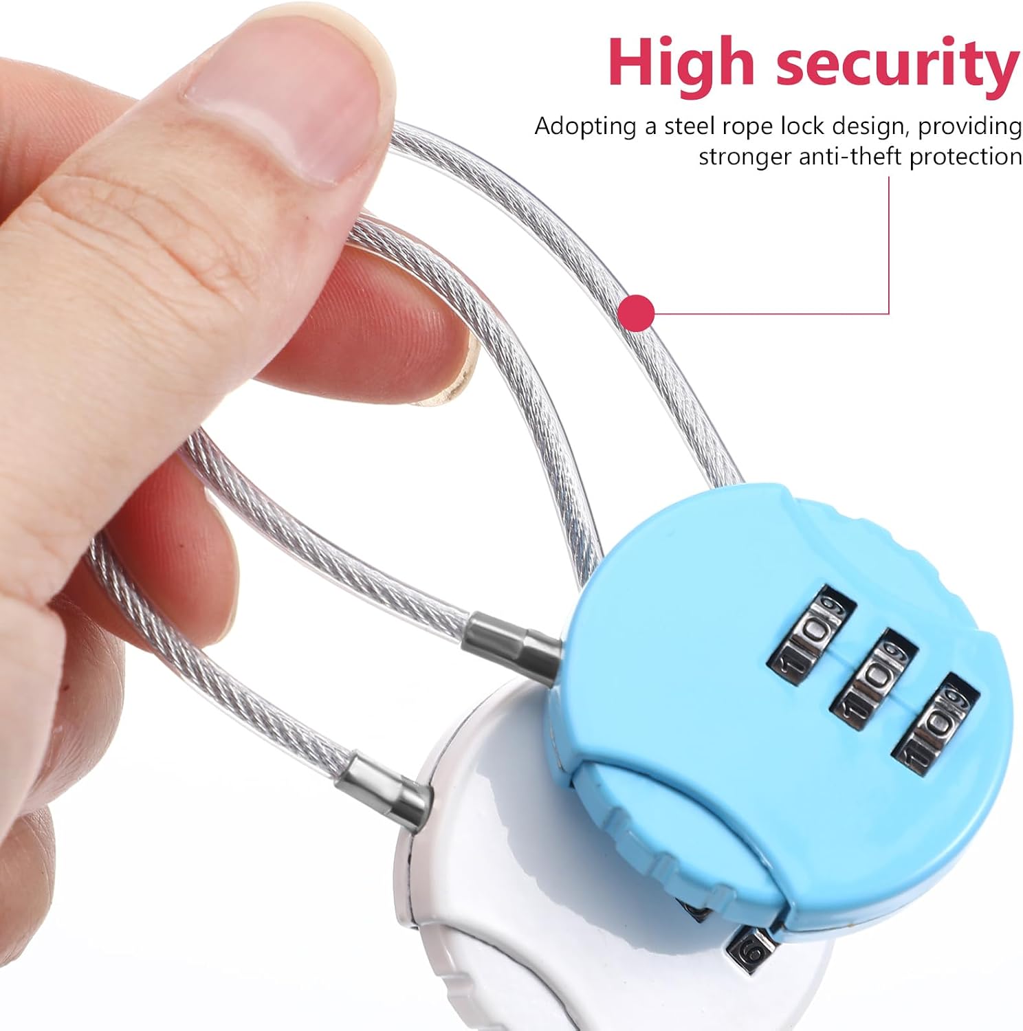 Gadpiparty 10 Pack Luggage Locks Rope Travel Combination Code Locks for Suitcases Backpacks and Bags Resettable 3 Digit Password Locks Secure Travel Accessories