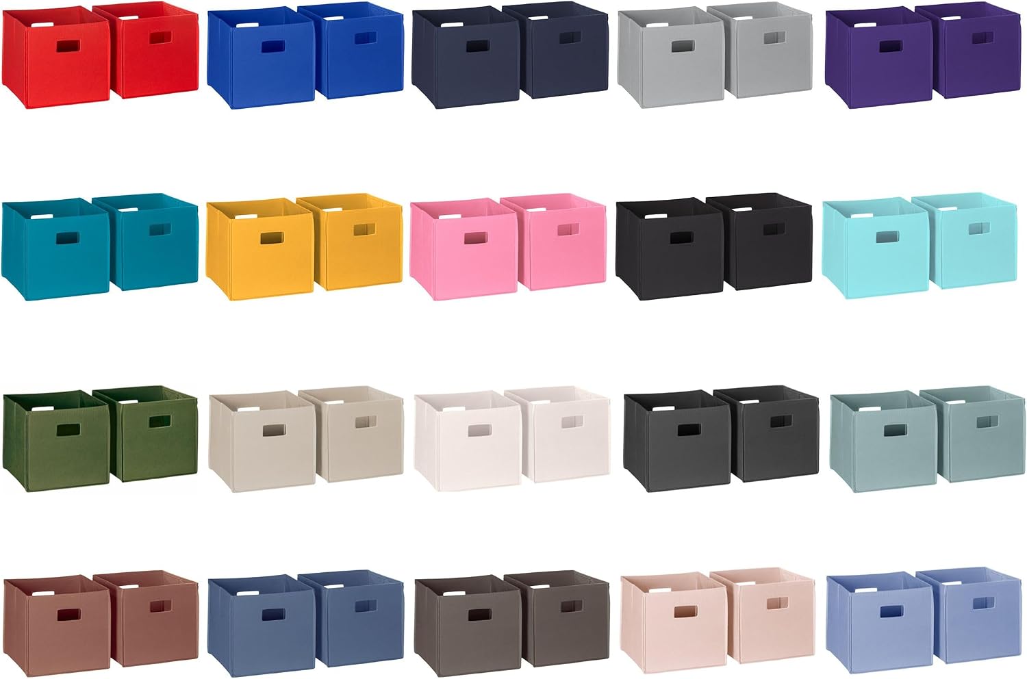 RiverRidge Folding Storage Bins - 2-pack of 10in Tall Taupe Cubes