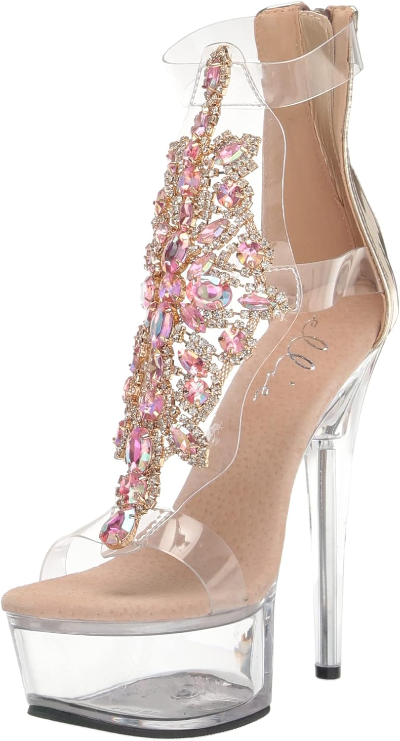 Ellie Shoes Women's 609-LARA Heeled Sandal, Gold, 8