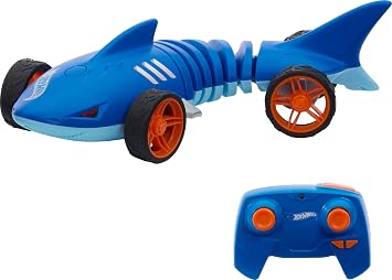Hot Wheels RC 115 Scale Shark Speeder, Remote-Control Vehicle that Bends, Turns & Slides Like a Mutant Machine, Features Lights & Sounds