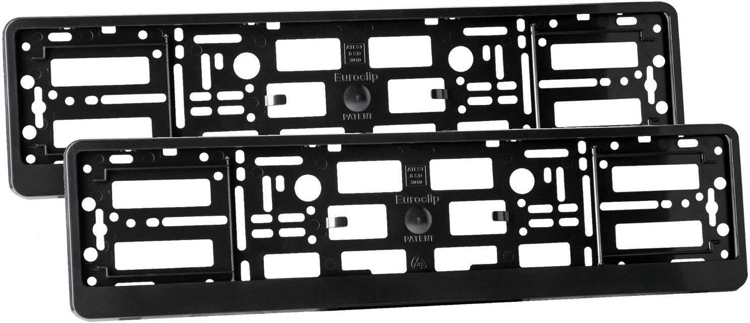 2x Black effect Number Plate Surrounds Holder Frame for all cars ABS PC plastic