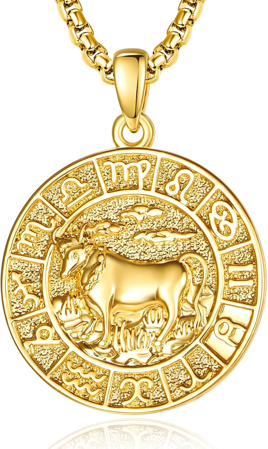 Zodiac Necklace for Men - 925 Sterling Silver/14K Gold/Black Horoscope Constellation Pendant Medal, Birthday Gifts Jewelry for Him (12 Zodiac Signs)