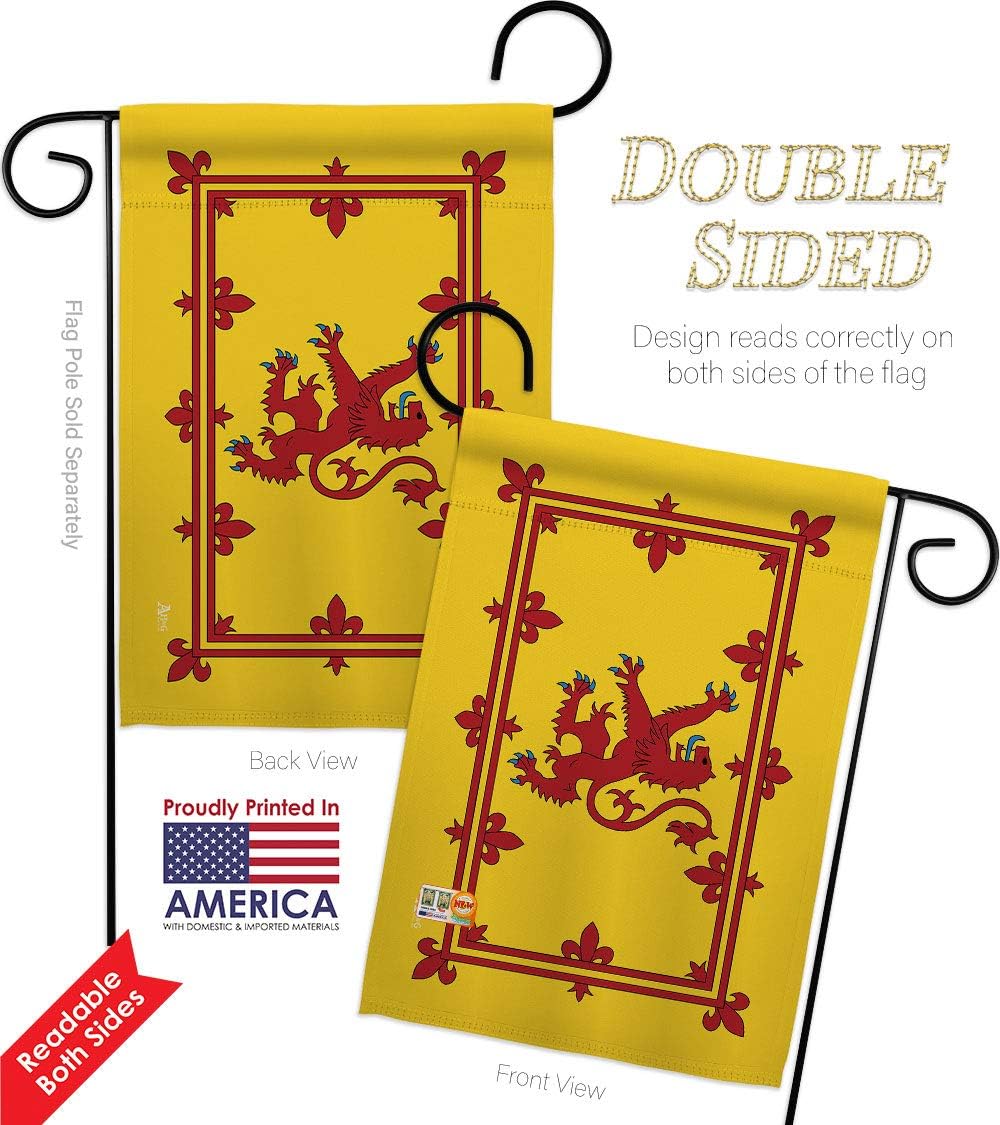 Royal Banner of Scotland Garden Flag Set Mailbox Hanger Regional Nationality Nation International World Country Particular Area Small Decorative Gift Yard House Double-Sided Made In USA 13 X 18.5