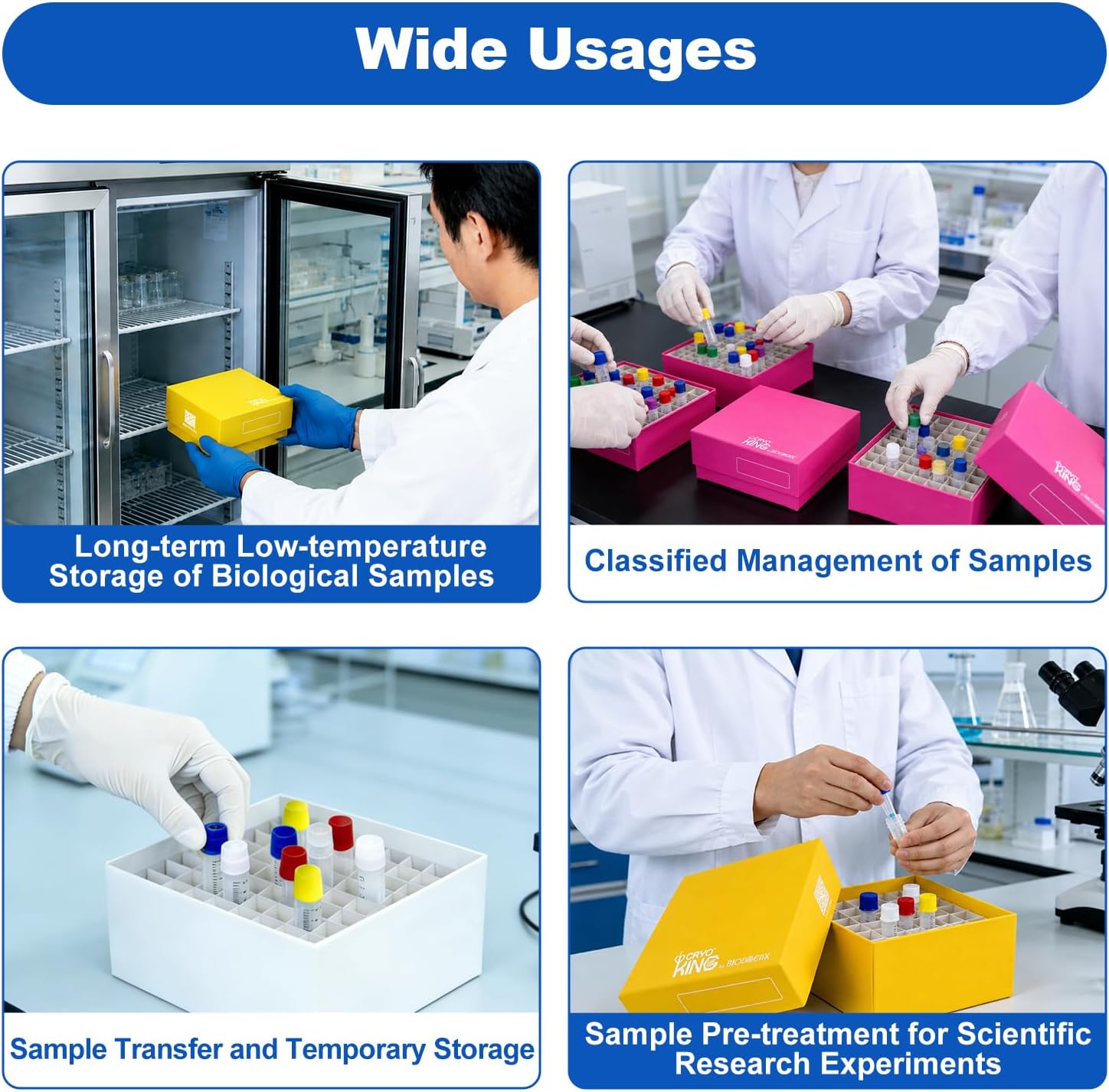 81 Wells 2 Inch Height Lab Freezer Box with Lid, Microtube Storage Box, Fit 0.5mL/1.5/2.0mL Microcentrifuge Tubes Vials, Cardboard Freezer Lab Box, Assorted Colors, 5 Pcs/Pack