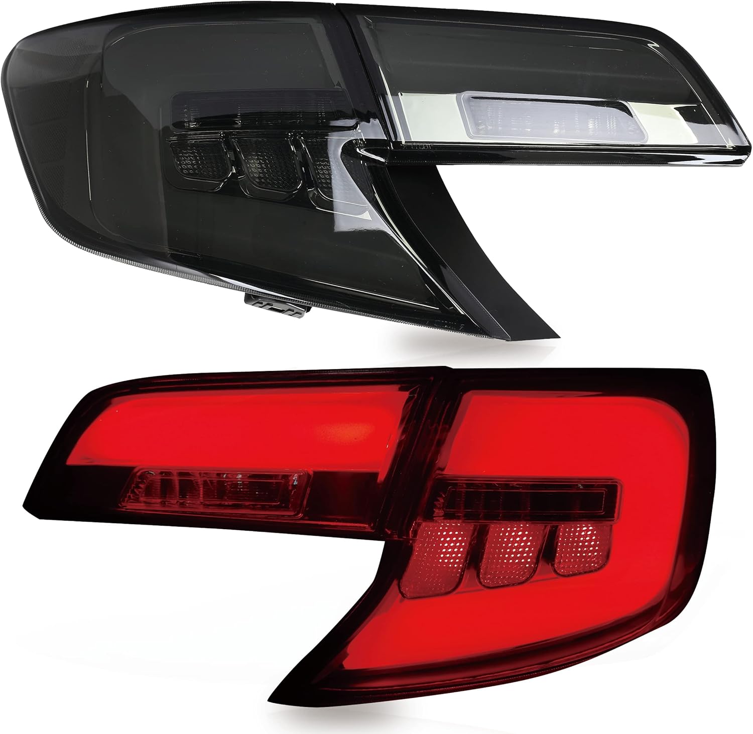 VLAND Tail lights Assembly Fit for Toyota Camry 2012 2013 2014, Rear Lamp with DRL, Back light w/Factory-packed Halogen & Turn Signal, Plug-and-play, Smoked