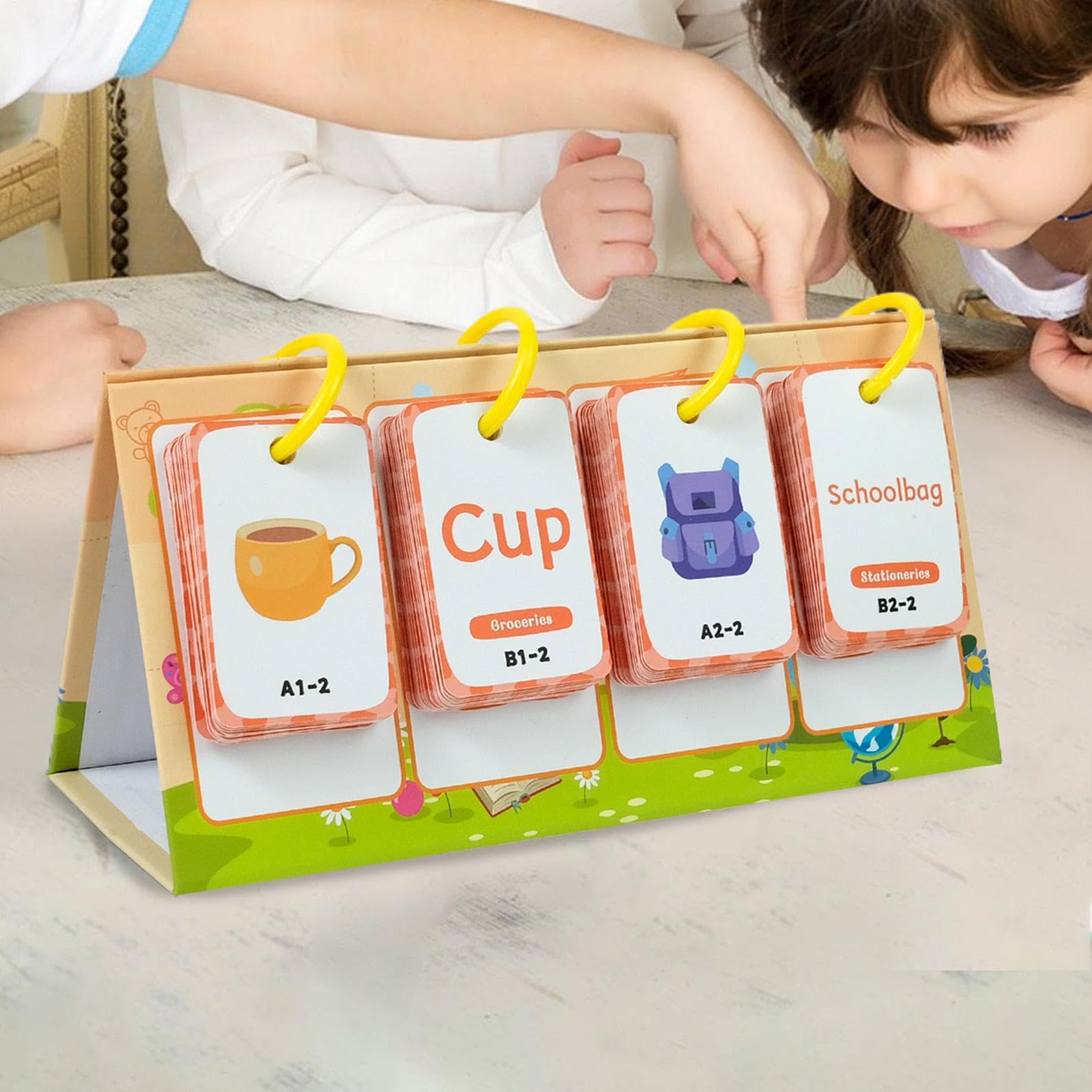 Toddler Flash Cards, Educational Word Building, Preschool, Kindergarten, 96-Piece Interactive Game For Classroom & Home Learning, Spelling Matching Games, 2.48x1.57 Inches
