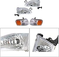 Vista 2 de Paquete de 2 faros delanteros cromados halógenos de repuesto para el lado del conductor y del pasajero para Corolla 1998-2000