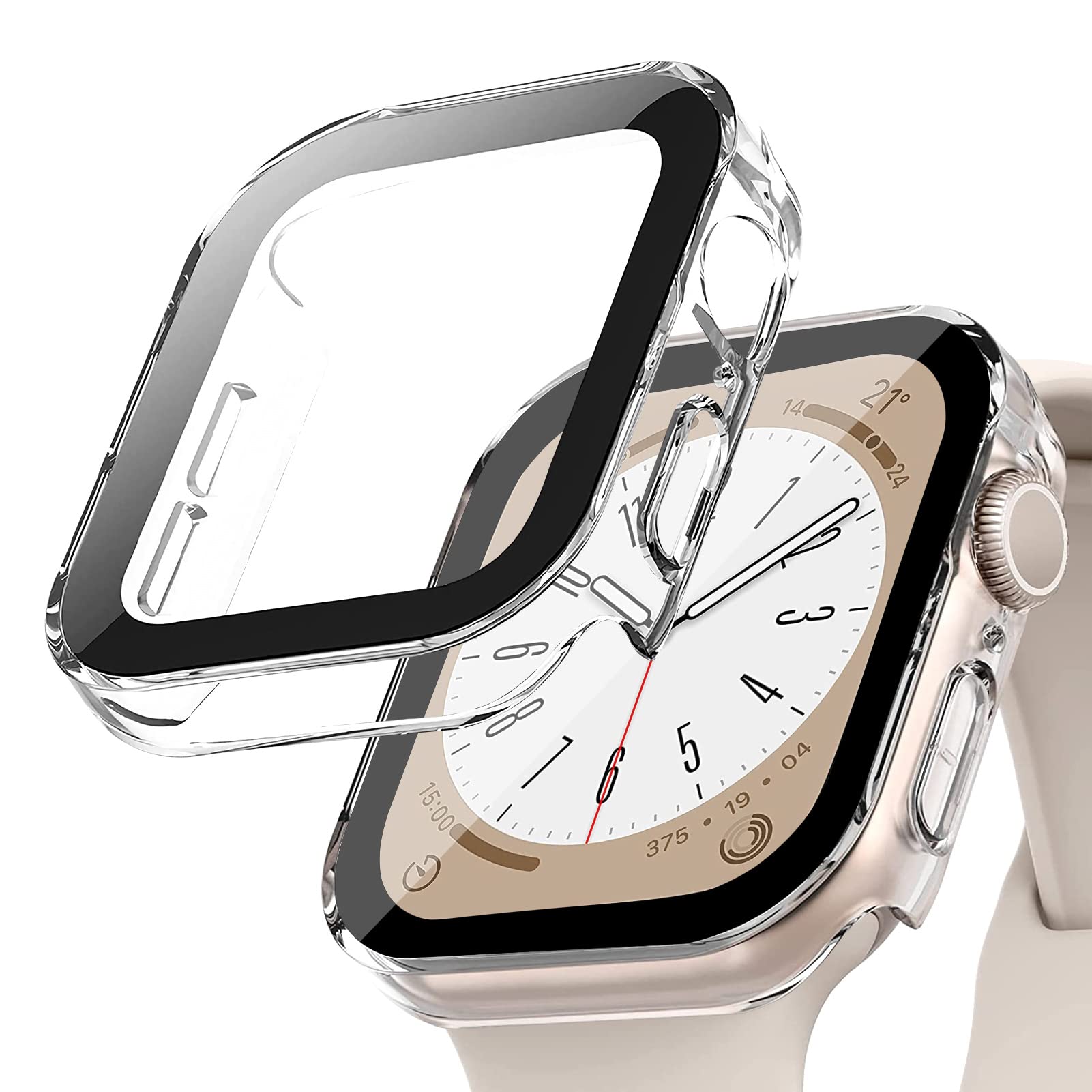 Hard PC Waterproof Case for Apple Watch Case 42mm 46mm 40mm 44mm 41mm 45mm, Built-in Tempered Glass Screen Protector, Ultra-Thin HD Full Protective Cover for iWatch Series 11 10 9 8 7 6 5 4 SE 3/2/1 — view 14
