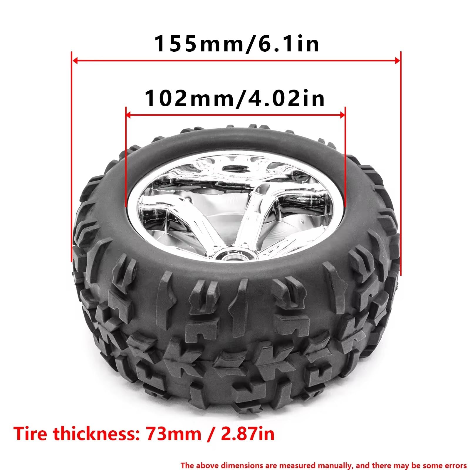 RC NeumáTicos Accesorios para 1/8 RC Car Truck Grip neumático Grande 150mm * 77mm 1/8 Cubos de Rueda neumáticos de Goma