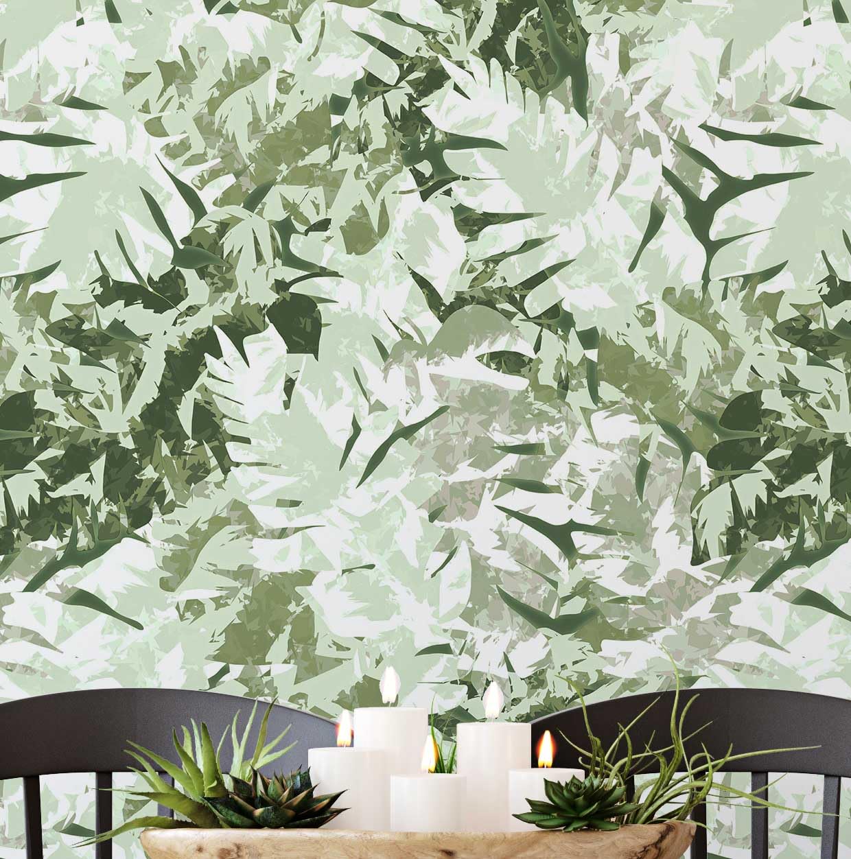 Papier peint vinyle feuilles S4Sassy vert autocollant 63x152 cm pour chambre