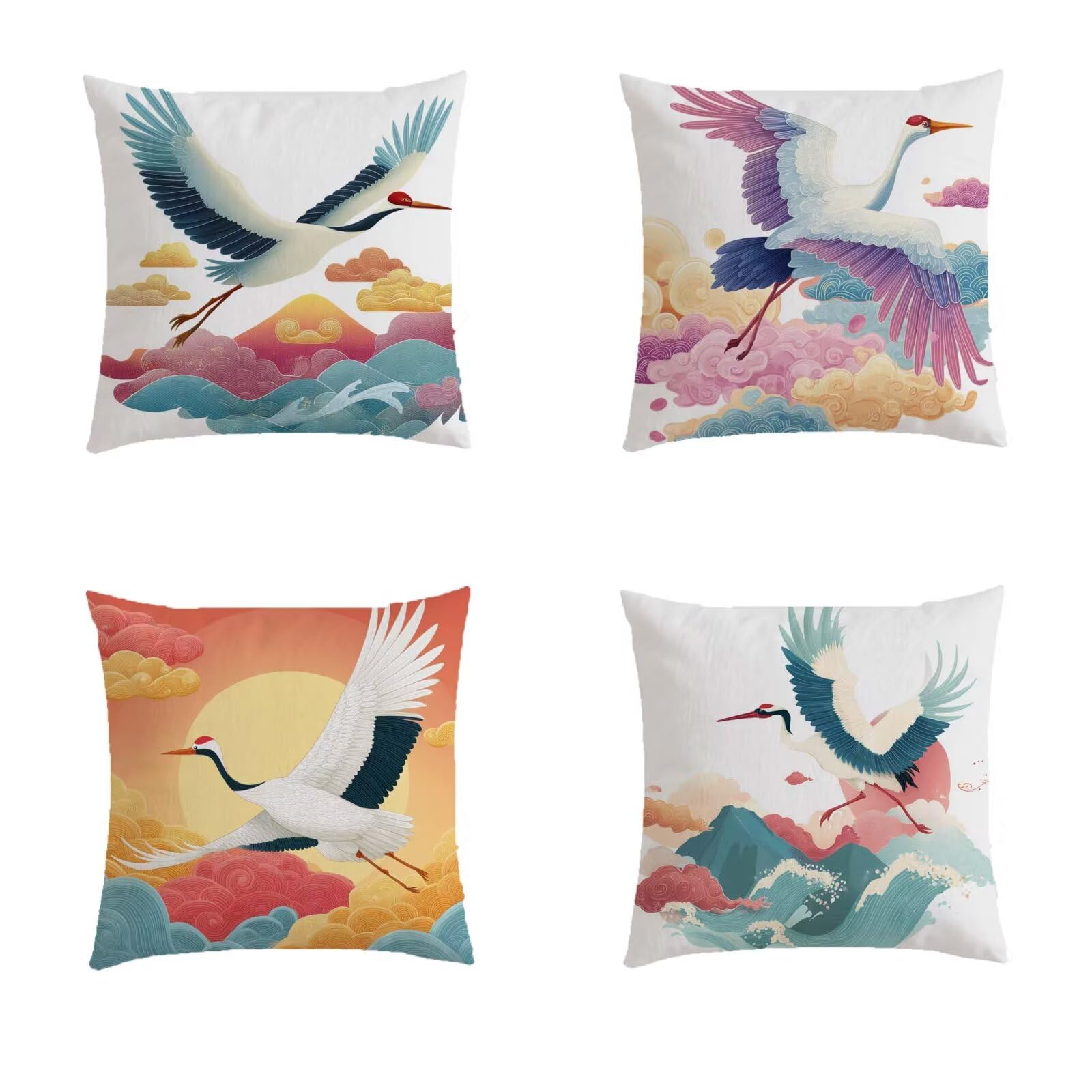 Housse de coussin 50x50cm haut de gamme effet lin avec fermeture invisible