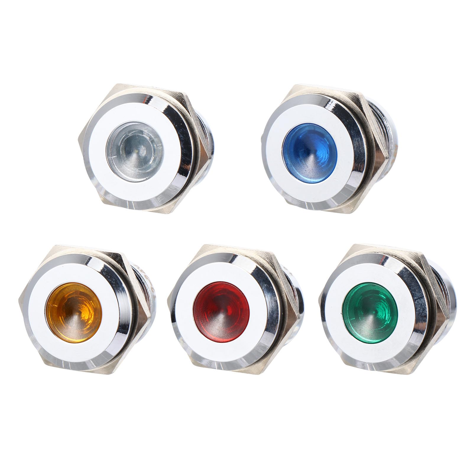 Luz indicadora metálica 12v 24v impermeable para panel de coche 8