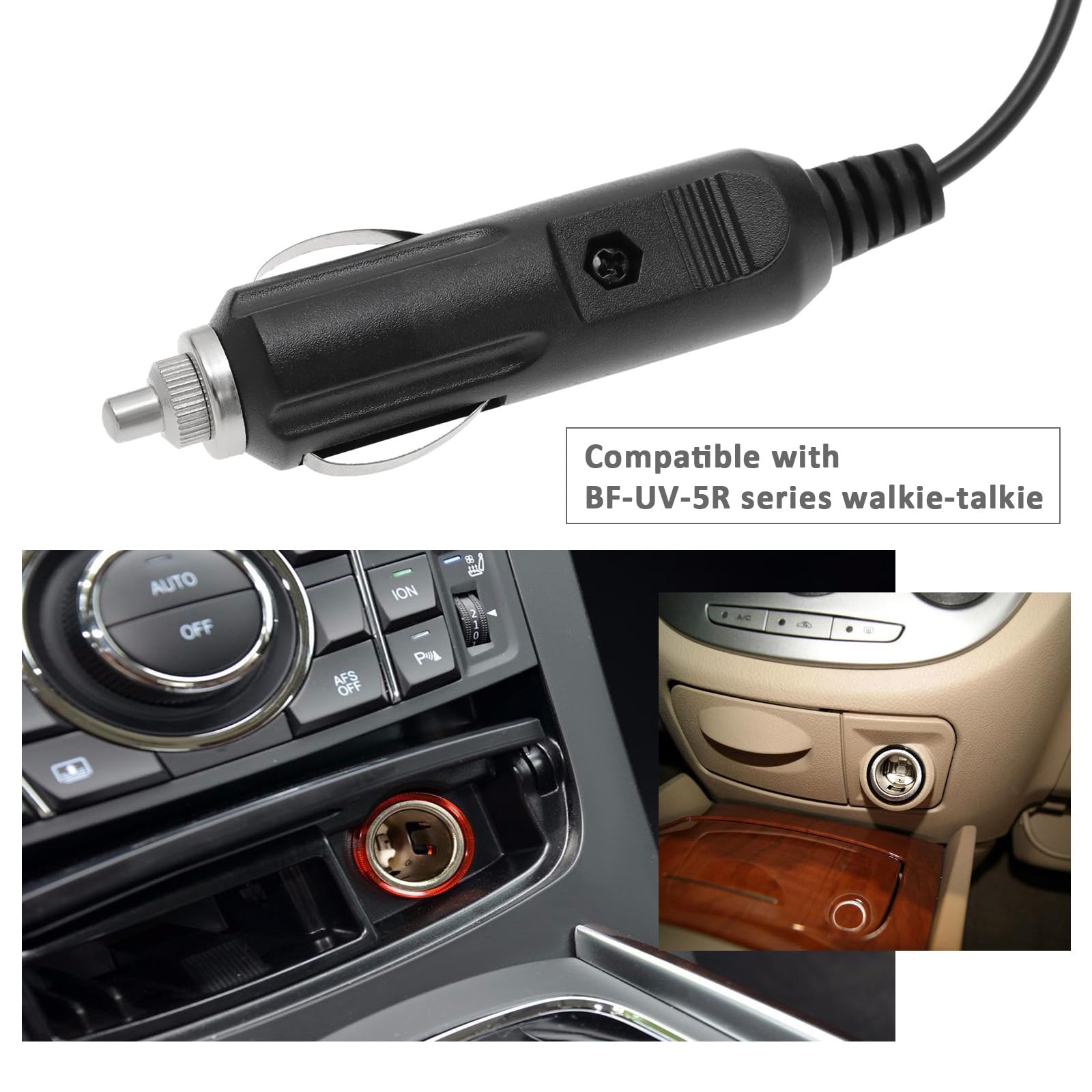 ECSiNG Adattatore di Alimentazione per Auto Baofeng UV-5R 12V Nero