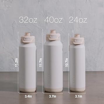ZULU Powerfill Pro 32oz Stainless Steel Water Bottle with Quick Fill Lid, Triple Walled Vacuum Insulated Metal, Leak Proof Locking Lid, Sip and Chug, Reusable BPA Free, White