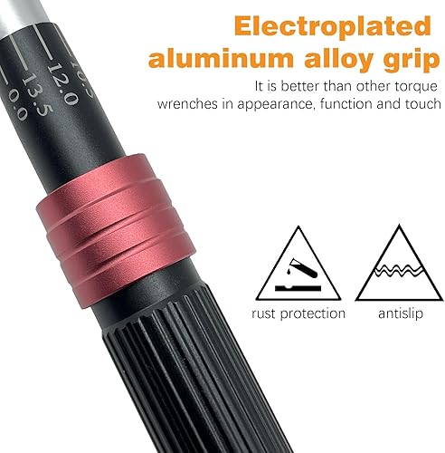 Miniatura 3 de Llave dinamométrica de 12 pulgada 25-250 ft-lb  33.75-337.5N.M  90 Taleación de aluminioresistenteprofesionaldoble dirección  Cr-Mocoche de