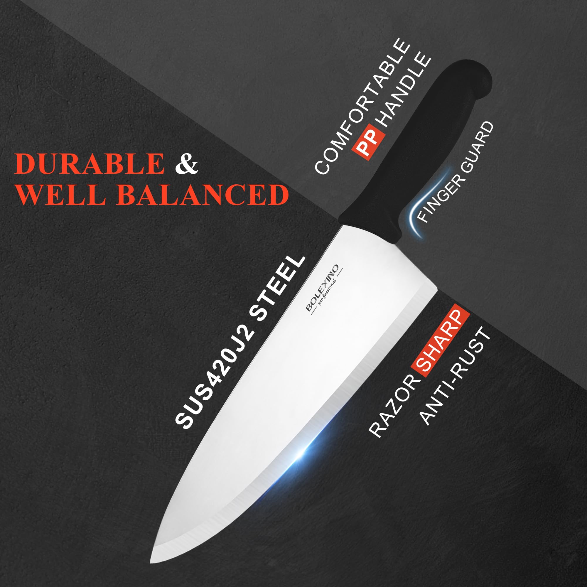 BOLEXINO 10" Chef Knife - High Carbon Steel -3