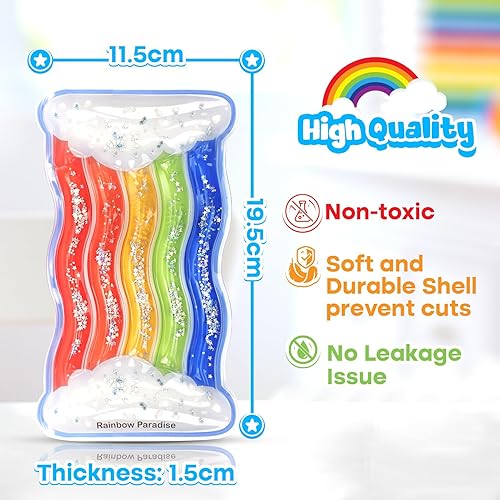 Miniatura 4 de LESONG - Juguete sensorial arcoíris para niños pequeños de 35 y 7 años, para niños autistas con necesidades especiales con TDAH, autismo, ansiedad