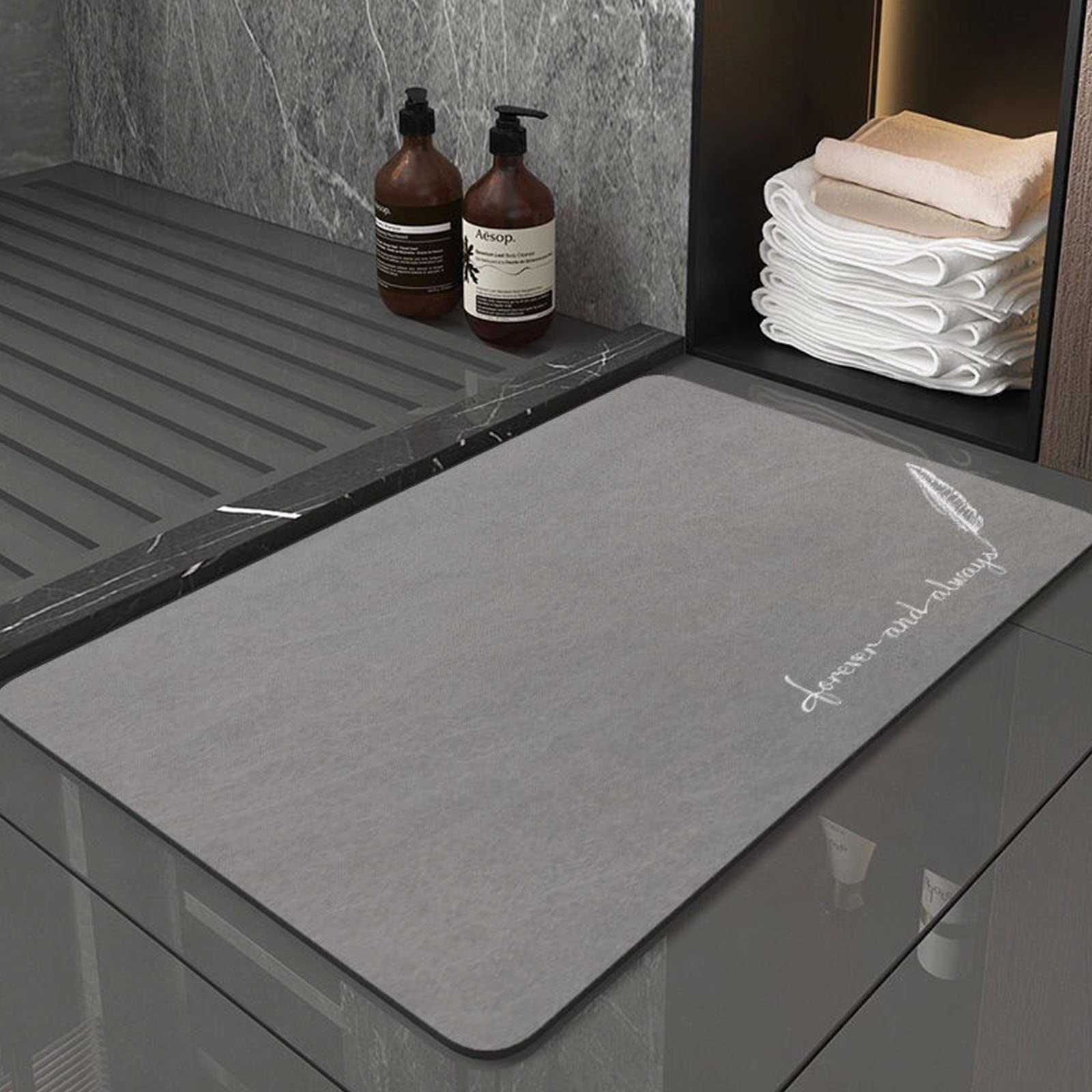 Alfombra de Ducha Curvada, alfombras de baño Antideslizantes, Alfombra de baño, Alfombra de baño Antideslizante, súper Absorbente, de Secado rápido pa